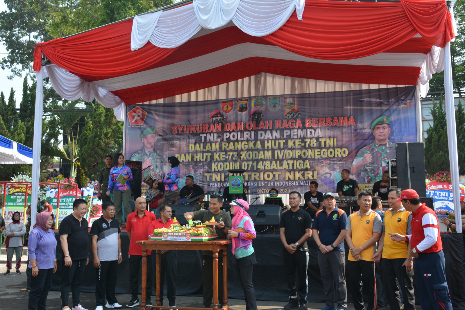 Wujud Rasa Syukur HUT TNI, Kodim Salatiga Gelar Olahraga Bersama 